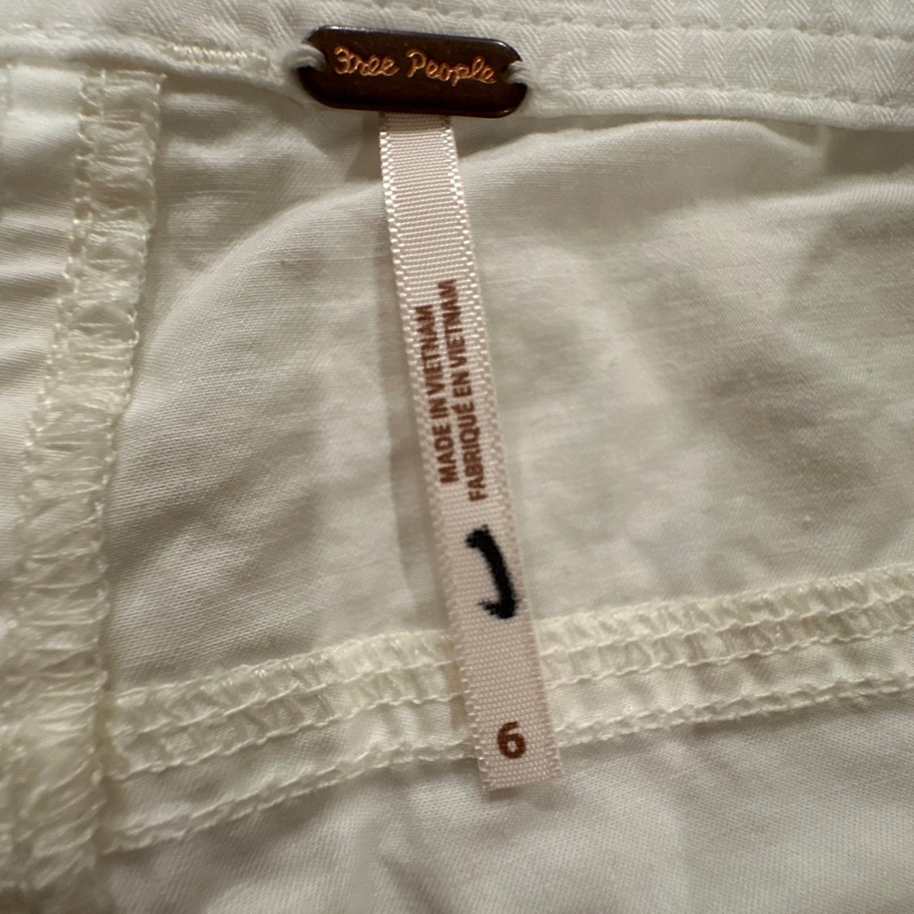 Free People White Wide-Leg Cargo Pants - Picture 7 of 15
